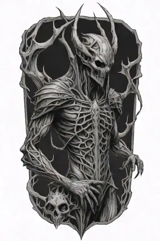 Daedric Prince Meridia Arachne Spooky tattoo design idea