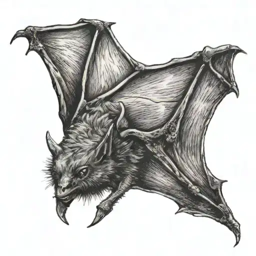 bat flying tattoo design idea