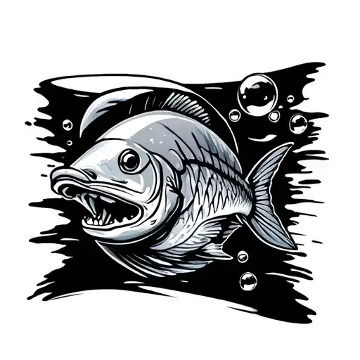 Jimmy Buffett Fins up bubbles tattoo design idea