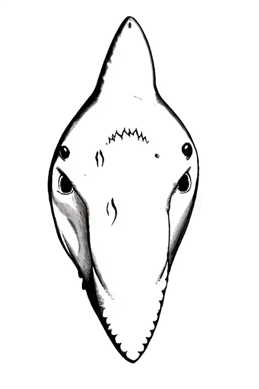 Shark head coming tattoo design idea