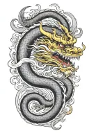 One Korean dragon tattoo design idea