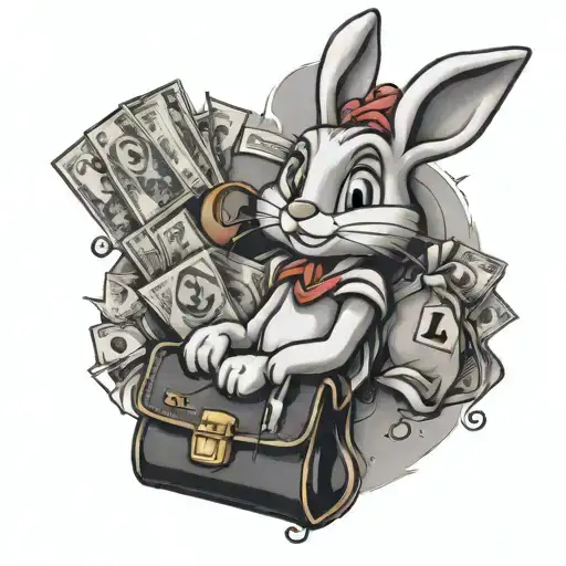 Lola Bunny with a bag of money tattoo design idea