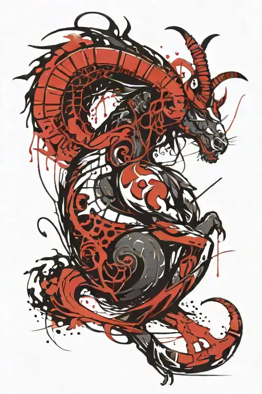 Capricorn zodiac signs tattoo design idea
