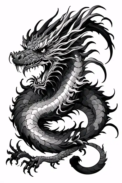 Dragon back tattoo yakuza tattoo design idea