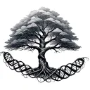 tree of life dna double helix tattoo design idea