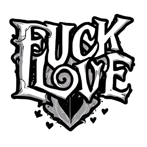 Fuck Love tattoo design idea