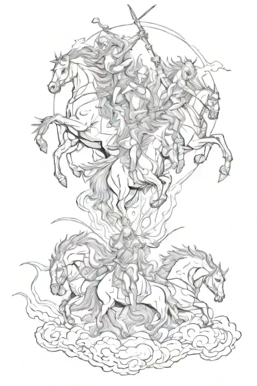The Four Horsemen of the Apocalypse tattoo design idea