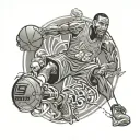 lebron james dunking tattoo design idea