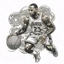 lebron james dunking tattoo design idea