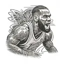 lebron james dunking tattoo design idea
