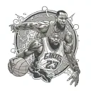 lebron james dunking tattoo design idea