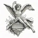 weeping Angel falling tattoo design idea