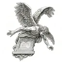 weeping Angel falling tattoo design idea