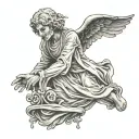 weeping Angel falling tattoo design idea