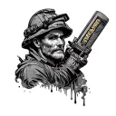 Mining tattoo design idea