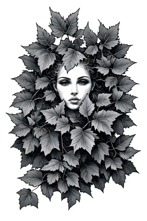 ivy leaves tattoo design idea