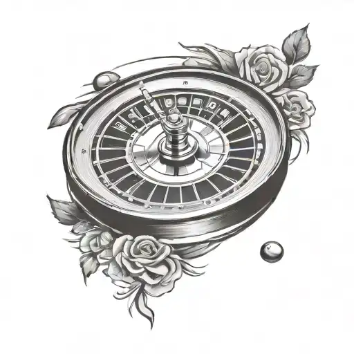 lucky 7 roulette wheel tattoo design idea