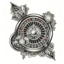 casino roulette wheel tattoo design idea