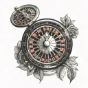 casino roulette wheel tattoo design idea