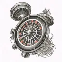 casino roulette wheel tattoo design idea
