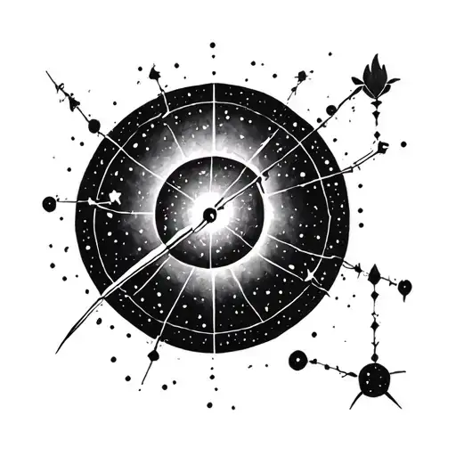 Aquarius constellation and symbol of sacrifice tattoo design idea