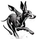 greyhound chasing hare tattoo design idea