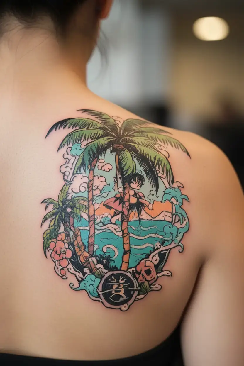 palm-tree tattoo design idea