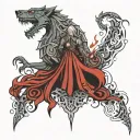 Create a tattoo design that incorporates Game of thrones, The witcher, lord of the rings, the legend of king arthur tattoo design idea