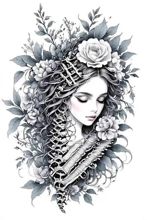 Dainty Spine tattoo design idea