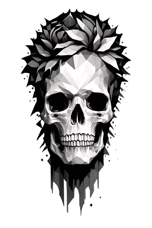 polygon style fading tattoo design idea