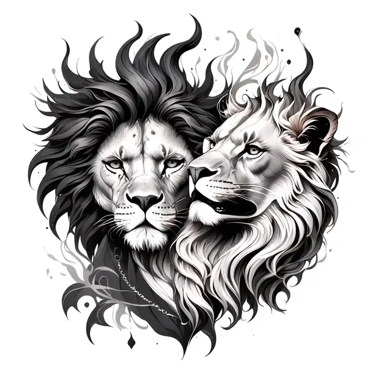 leo and cancer soul leaving the body tattoo design idea