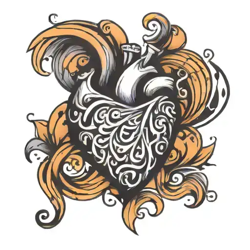 heart on wrist tattoo that is abstract tattoo design idea
