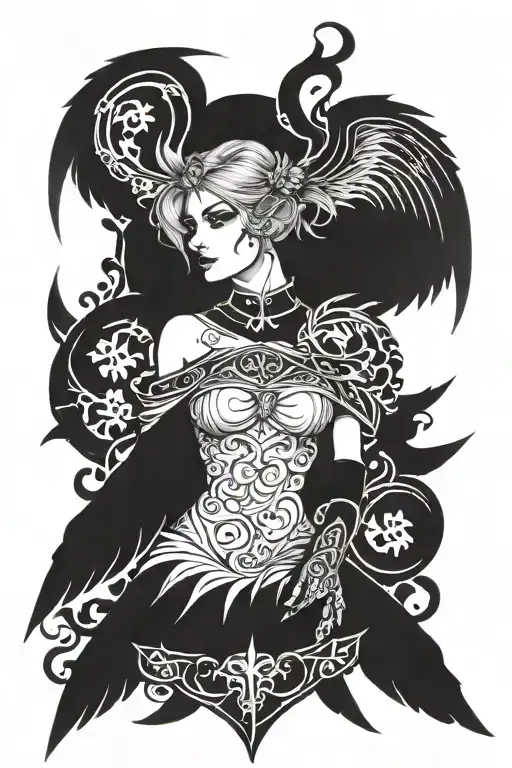 the morrigan tattoo design idea