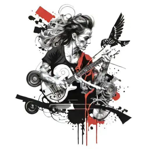 something to symbolize always working hard and sound waves to symbolize hearing loss tattoo design idea