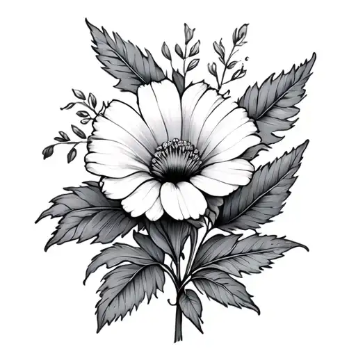 September birth flower and August birth flower tattoo design idea