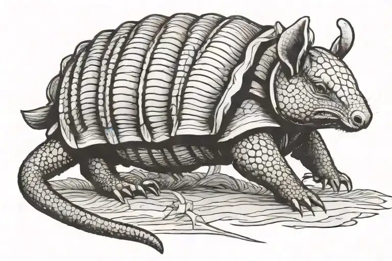 nine-banded armadillo tattoo design idea
