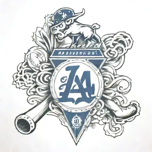 LA Dodgers Signature tattoo design idea