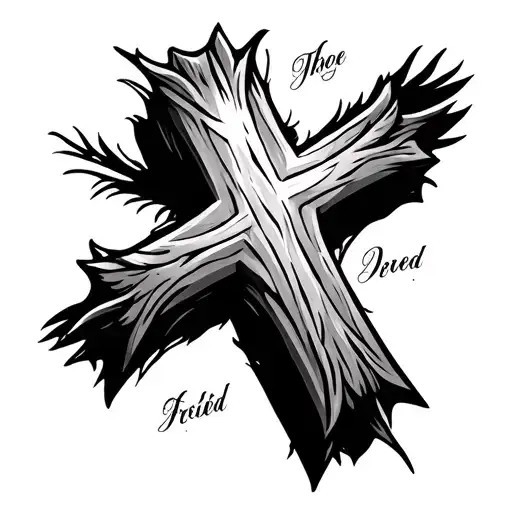 cross with proverbs 24:16 17 tattoo design idea