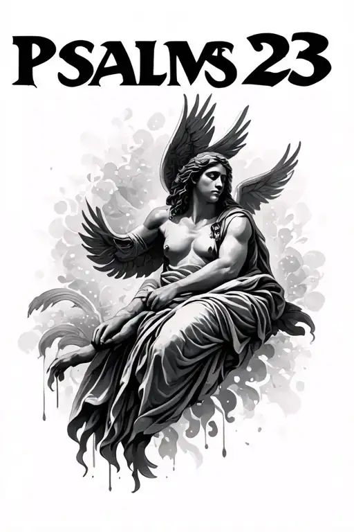 psalms 23 in picture form tattoo design idea