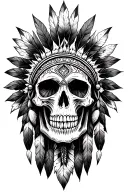 native american skull tattoo design idea