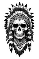 native american skull tattoo design idea