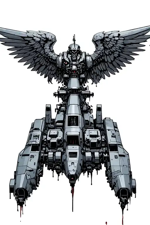 Warmhammer 40k line art style additions, warship/ city. blood angels focus. mechnacial but dark horror feel tattoo design idea