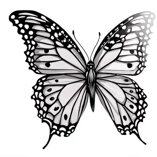 Monarch butterfly tattoo with maori design tattoo design idea