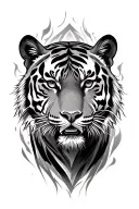 Tiger face tattoo design idea