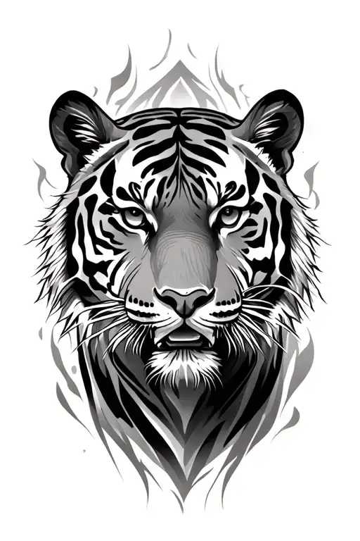 Tiger face tattoo design idea