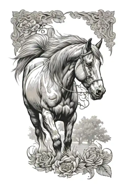 Belgian Draft Horse tattoo design idea
