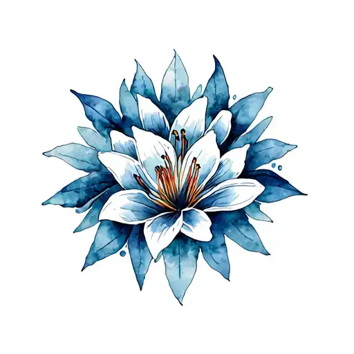 mandala and tiger lily flowers tattoo design idea