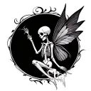 fairy skeleton tattoo design idea