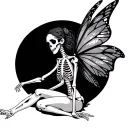 fairy skeleton tattoo design idea