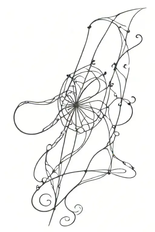 Design stencil tattoo for the full forearm in the tim Burton universe black and white for women tattoo design idea